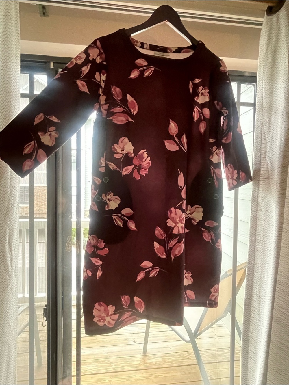 Croft & Barrow Burgundy and Pink Tent Dress
